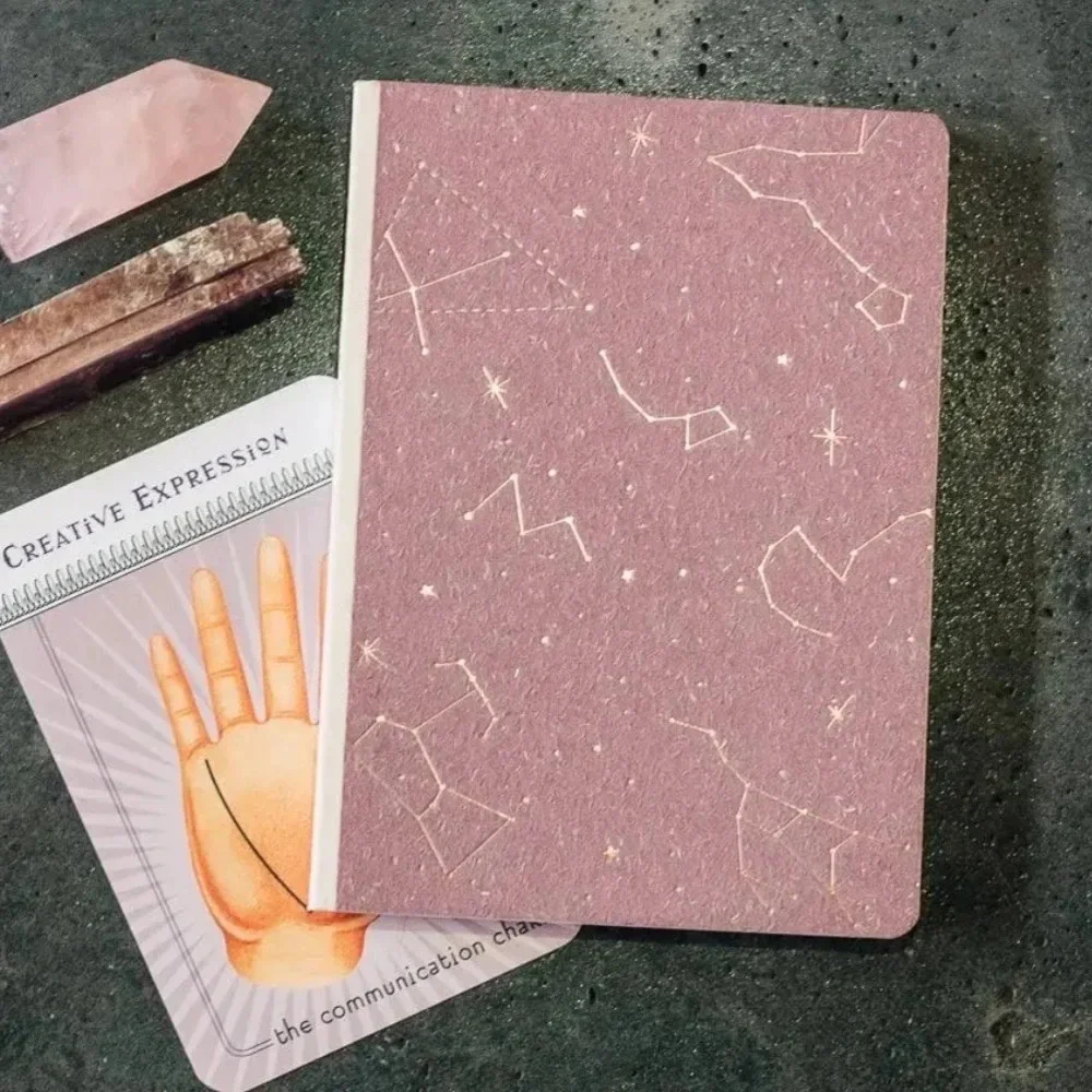 Denik Embossed Canvas Layflat Hardbound Journal, Written in The Stars Artwork